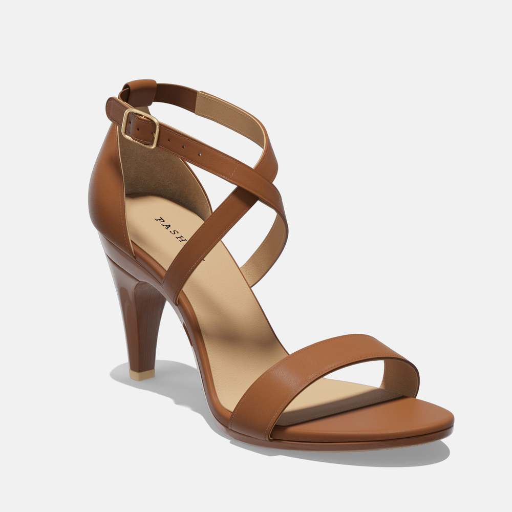 CONVERTIBLE HEEL - Pashion 1.0 The Sandal - Whiskey Leather Stiletto 4 Inch - Picture 2 of 5